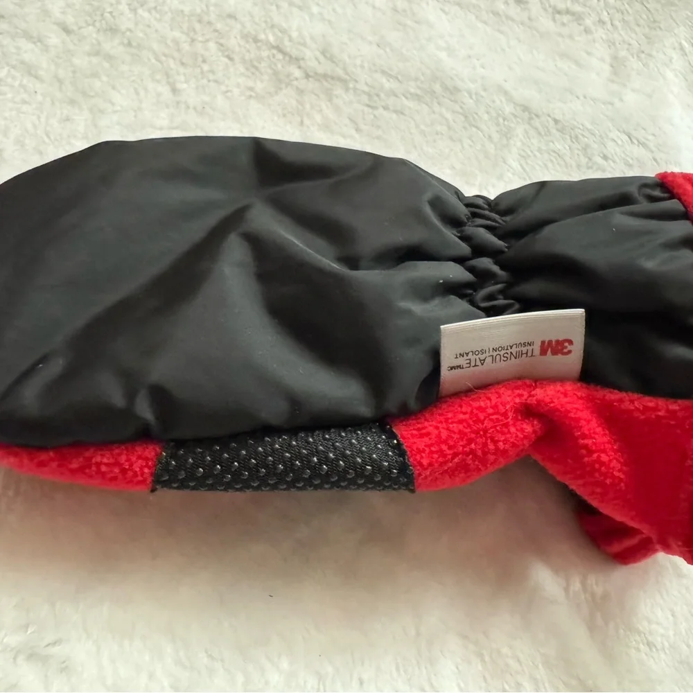 3M Thinsulate Kids Red and Black Fleece Mittens